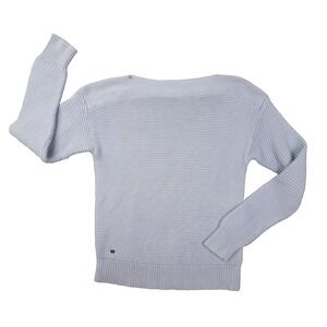 Lauren Ralph Lauren Knit Women's Medium Long Sleeve Sweater Blue Boat Neck